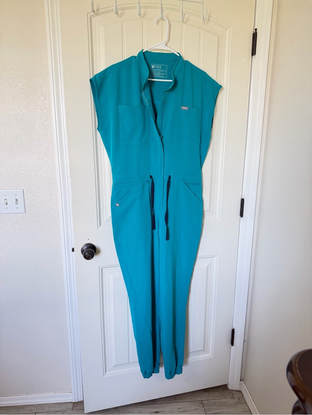 FIGS Women's Teal Sleeveless Utility Jumpsuit